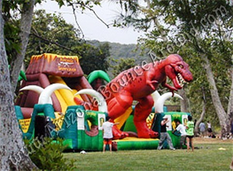 Jurassic Themed Inflatable Obstacle Course Rental Phoenix Arizona